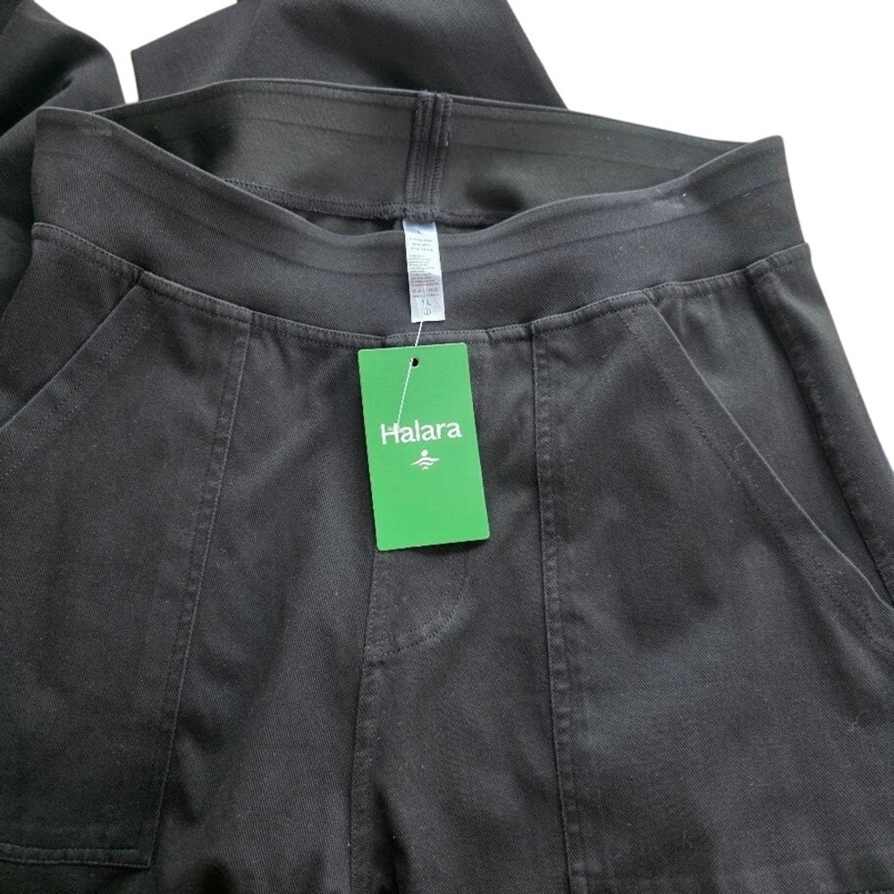 Halara Women's L Black Casual Cargo Pants Wide Leg Trousers New